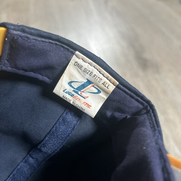 Vintage Logo Athletic Indiana Pacers Hat Snapback NBA Basketball Blue Yellow Cap - Picture 4 of 9